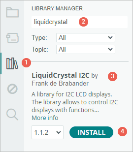 LiquidCrystal I2C Library Installation