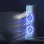 پنکه مه پاش رومیزی شارژی دو فن بهمراه ریموت کنترل و قابلیت چرخش خودکار (15)