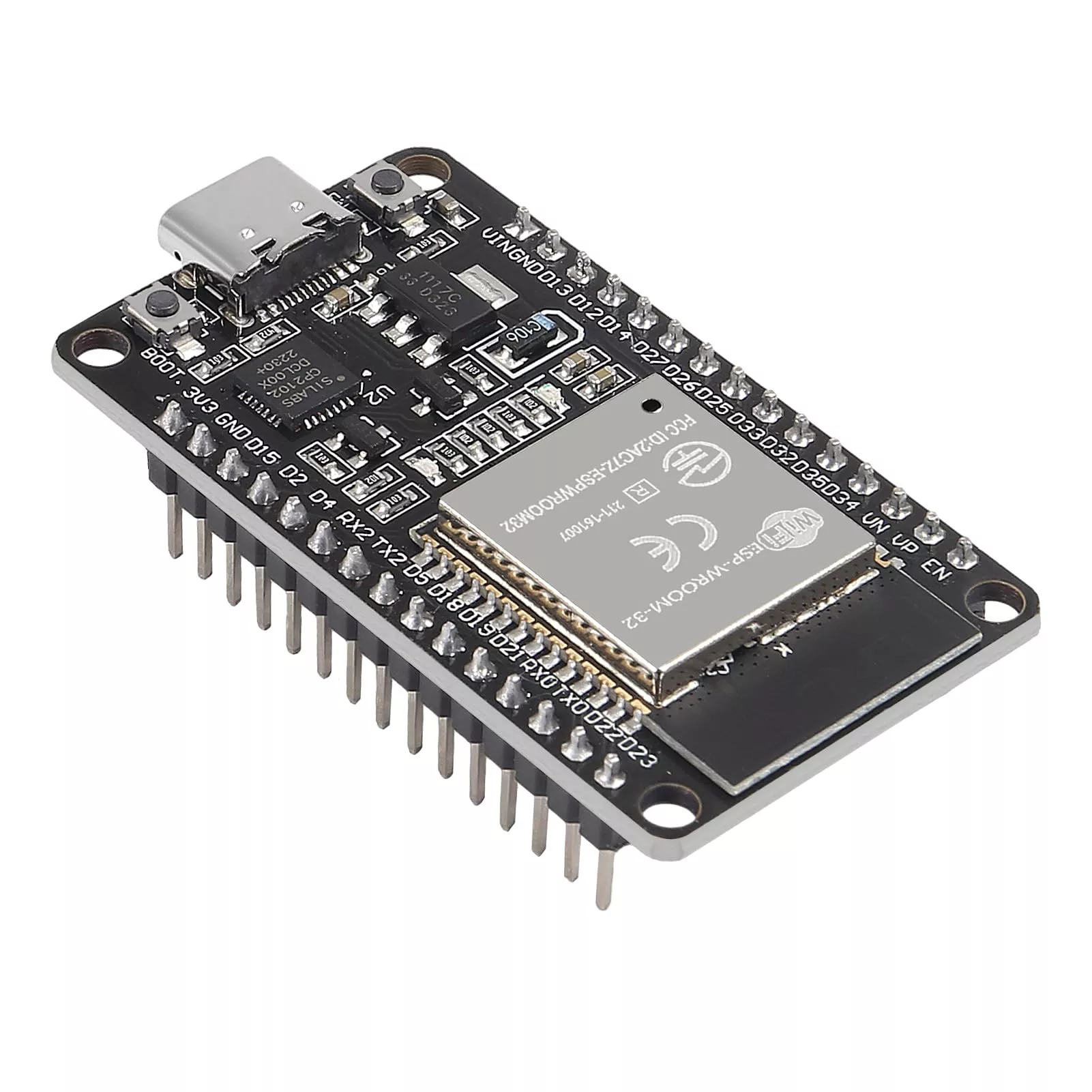 برد توسعه ESP32 با مبدل CP2102 دارای WiFi و Bluetooth مدل 30 پایه Type-C (7) برد توسعه ESP32 با مبدل CP2102 دارای WiFi و Bluetooth مدل 30 پایه Type-C