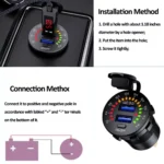 شارژر فندکی خودرویی روپنلی گرد با دو خروجی USB فست شارژ