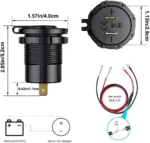 شارژر فندکی خودرویی روپنلی گرد با دو خروجی USB فست شارژ